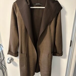 Zara Women's Dark Brown/Olive Wrap Coat